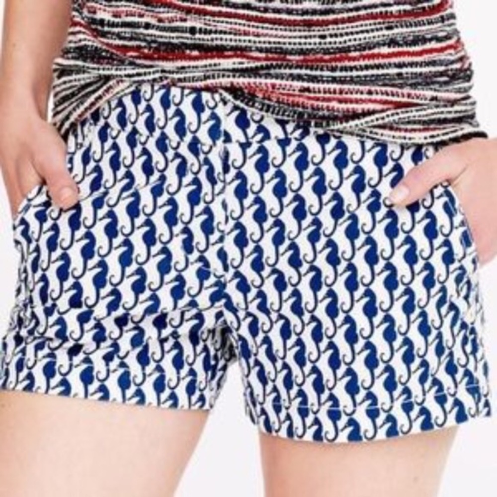 COPY - J. Crew Chino Seahorse Print Shorts